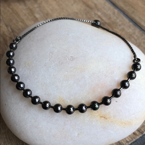 Jewelry - STERLING SILVER/BLACK RHODIUM BOLO BRACELET